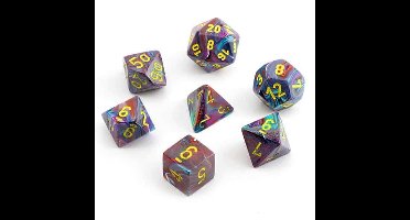 Chessex Feestelijk Mozaïek/gele Polydice Dobbelsteenset (7 stuks)