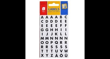 Soho Etiketten A-z 8 Mm Papier Zwart 2 Vellen á 60 Stuks