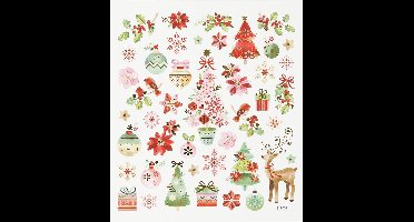 Stickers Romantische Kerst - Feestelijke DIY Stickers Met Kerstdesign - Zelfklevende Plakstickers Voor Scrapbooking & Kaarten - 15x16,5 cm - 1 Vel