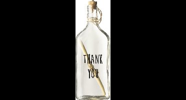 Gusta Flessenpost Glazen Fles Thank You 9x5x25 cm