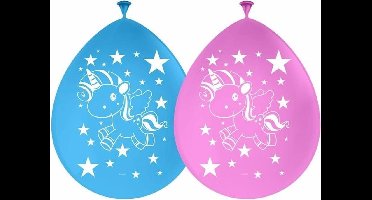 32x Eenhoorn themafeest ballonnen 30 cm - Kinderfeestje/kinderpartijtje versiering - Kinderverjaardag decoratie