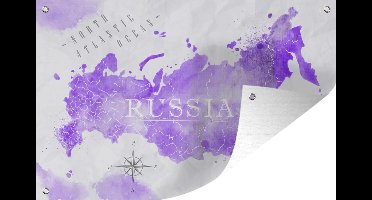 Tuinposters buiten Kaarten - Waterverf - Rusland - 90x60 cm - Tuindoek