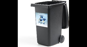 Container sticker Geslaagd - Afstudeerhoed - Blauw - 40x40 cm - Kliko sticker