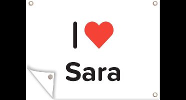 Tuin decoratie I love - Sara - Meisje - 40x30 cm - Tuindoek