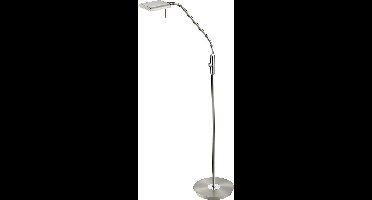 LED Vloerlamp - Torna Bernaro - 12W - Warm Wit 3000K - Dimbaar - Rond - Mat Nikkel - Aluminium