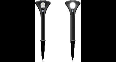 FlinQ Spike - Tuinverlichting op Zonne Energie - Solar Buitenverlichting - LED Buitenlamp met Dag en Nacht Sensor - Krachtige Verlichting voor Buiten in de Tuin - Tuinlamp Waterdicht - 2 Stuks