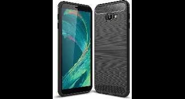 Ntech Soft Brushed TPU Hoesje Geschikt Voor Samsung Galaxy J4+ (2018) - Matt Zwart