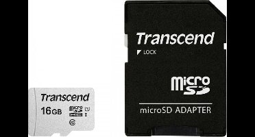 Transcend Premium 300S microSDHC-kaart 16 GB Class 10, UHS-I, UHS-Class 1 Incl. SD-adapter
