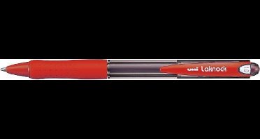 Uni-ball balpennen Laknock schrijfbreedte 04 mm schrijfpunt: 1 mm medium punt rood