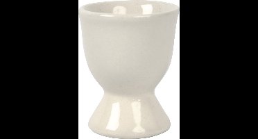Off-white Eierdoppen - Porseleinen Eierdopjes - DIY Tafel Decoratie - Eierdoppen op Voet - Witte Eierdoppen Set - Hoogte 6,5 cm - 12 Stuks