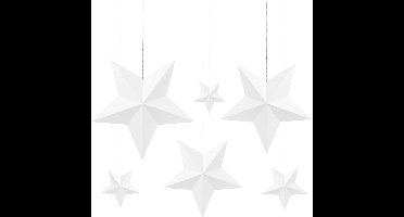 Partydeco - Decoratie sterren wit (6 stuks)