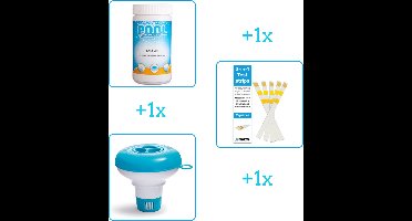 Zwembad Onderhoudsbundel - Zwembad Onderhoud Starterspakket bevat Chloor - Testrips en Chloordrijver - Ideaal voor Opzetzwembaden (3-delig)