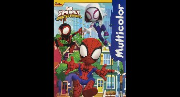 Multicolor Disney Junior Kleurboek - Marvel Spidey and his Amazing Friends - 32 Pagina's Waarvan 17 Kleurplaten en 17 Voorbeelden - Voor Kinderen - Uitermate Geschikt voor Kleurpotloden en Wasco