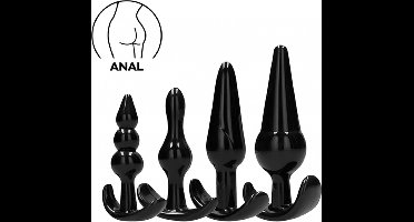Erovibes Buttplug Set – 4 Stuks – Anaal Plugs in Oplopende Maten – Voor Beginners & Gevorderden – Huidvriendelijk & Comfortabel