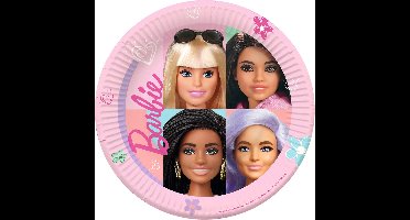 RIETHMULLER - 8 kartonnen borden Barbie Sweet Life 23 cm