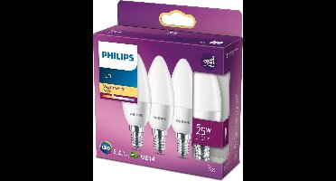 Philips E14 Kaarslamp - Warm wit licht - 4W - Niet dimbaar - 3 stuks