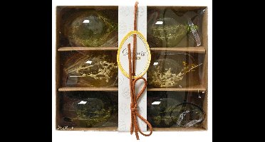 Paasei met droogbloemen h6cm 6-delig