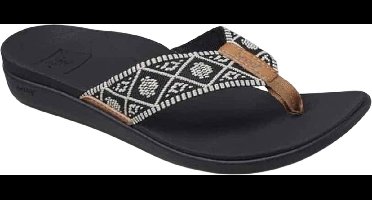 Reef Ortho Wovenblack/White Dames Slippers - Zwart/Wit - Maat 36