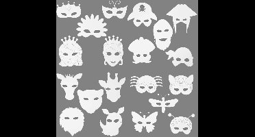 Creotime Maskers Wit 25 Cm 64 Stuks