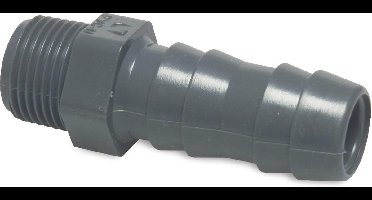 Mega Slangtule PVC-U 1" x 25 mm buitendraad x slangtule 10bar grijs