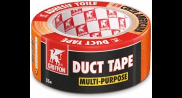 Griffon Duct Tape - Oranje - 48 mm x 25 m - Sterk en Veelzijdig Plakband voor Diverse Toepassingen