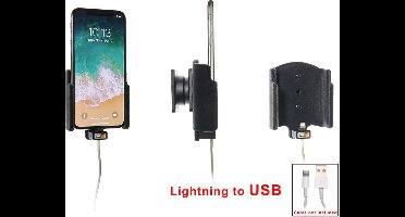 Brodit houder geschikt voor Apple iPhone X / Xs Passieve houder. Voor originele Apple lightning naar USB kabel (Gestoffeerd)