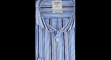 OLYMP Level 5 Smart Business body fit overhemd - blauw gestreept - Strijkvriendelijk - Boordmaat: 40