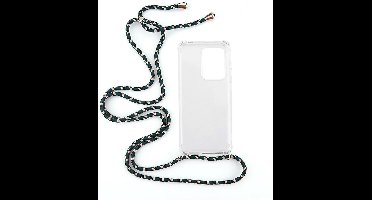 Shop4 - Geschikt voor Samsung Galaxy S20 Ultra Hoesje - Zachte Back Case met Koord Camouflage Groen