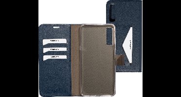 Mobiparts hoesje geschikt voor Samsung Galaxy A7 (2018) - Wallet/Boekhoesje - Eco Leer - Magneet Sluiting - Opberg vakken - Blauw