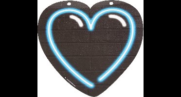 Neon symbool - hart blauw