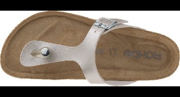Rohde Leren Teenslippers Dames - Wit Metallic - 37