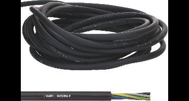 10 meter Lapp 1600252 H05RN-F 3x0,75 mm² flexibele rubberen kabel I UV-bestendig I robuust I oliebestendig I dunne rubberen kabel 3G0,75 zwart met aardgeleider voor draagbare apparaten en elektrische decoratie