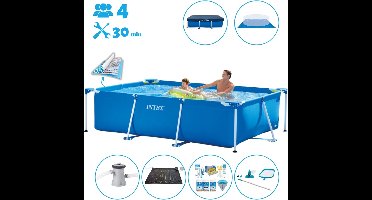 Intex Rechthoekig Frame Zwembad - 260 x 160 x 65 cm - Blauw - Inclusief Accessoires
