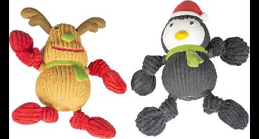 Duvoplus - Speelgoed Voor Dieren - Hond - Xmas Latex Rendier & Pinguïn 8x17x20cm Gemengde Kleuren - 1st