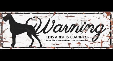 D&d Home - Waakbord - Hond - Warning Sign Danish Dog Gb 40x14cm Wit - 1st