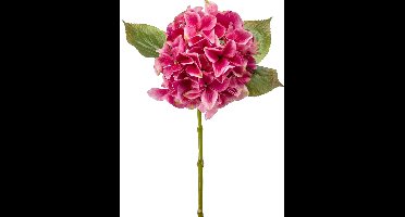 Emerald Kunstbloem hortensia tak - Challenge - 47 cm - fuchsia - kunst zijdebloem - Hydrangea