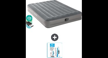 Intex Luchtbed - 2-Persoons - 152 x 203 x 30 cm - Grijs - Inclusief pomp - Reparatieset