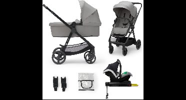 Kinderkraft NEWLY - Kinderwagenset 4in1 - Autostoel I-size met basis - Grijs