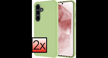 Hoesje - 2 Stuks - Geschikt voor Samsung Galaxy A55 - Sterk & Shockproof - Case Siliconen - Back Cover - Telefoon Hoes - Groen