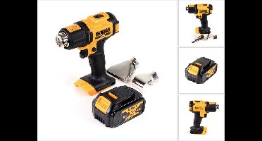 DeWalt DCE 530 N accu-heteluchtpistool 18 V 530 °C + 1x accu 4,0 Ah + vlak- en reflectormondstuk - zonder oplader