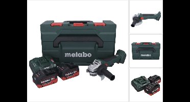 Metabo W 18 L BL 9-125 accu haakse slijper 18 V 125 mm borstelloos + 2x accu 5,5 Ah + oplader + metaBOX