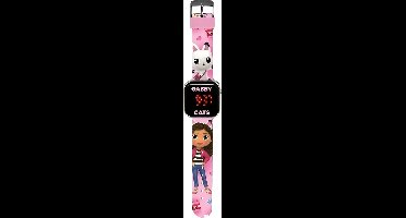Accutime - LED Watch Gabby's Dollhouse - Kinderhorloge Met LED Display Voor Datum en Tijd - Roze