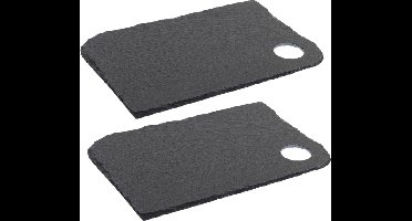 2x stuks leisteen snijplanken 28 x 18 cm zwart - Snijplanken van leisteen - Snijplankjes/snijplankje