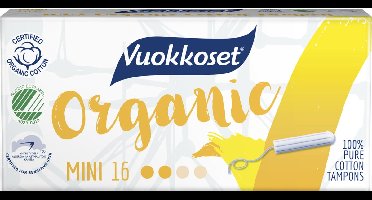 Vuokkoset Organisch Katoen - Mini Tampons - Mini - Gevoelige Huid - Nordic Swan Eco Label - Astma and Allergy Finland Label