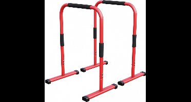 Gorilla Sports Dip Bars Deluxe Rood - Push up stand bar