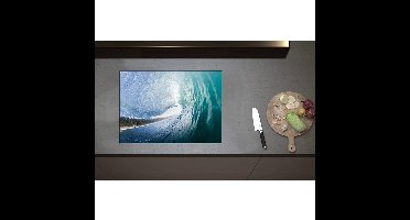 Inductieplaat Beschermer - Binnenkant van Hoge Wilde Golf - 70x50 cm - 2 mm Dik - Inductie Beschermer - Bescherming Inductiekookplaat - Kookplaat Beschermer van Zwart Vinyl