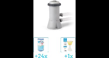 Intex 28604GS Filterpomp - 2.271 liter per uur inclusief Intex Filter Cardridge - Type A (24 stuks) & WAYS Testrips (1 stuks)