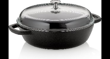 Stoofpan met Deksel, Ø 28, 3.8 L, Gietijzer, Zwart - Kela | Calido