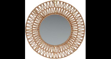 Spiegel - rond - naturel - 45cm - met papier - wandspiegel