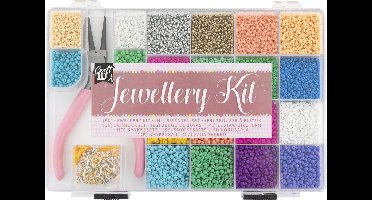 Sieraden Maken Meisjes Starterspakket - Kralen & Bedels - Compleet Knutselpakket voor Kralen Creaties met 20 Kleuren - Voor Armbandjes, Kettingen en Enkelbandjes - Inclusief Gereedschap en Accessoires - Glaskralen